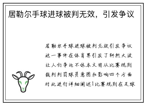 居勒尔手球进球被判无效，引发争议